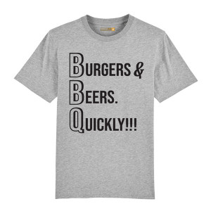 T-shirt Barbecue Republic Gris Burger Beer Quickly XL