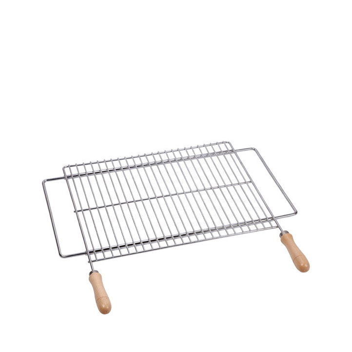 Grille Double Inox Sauvic 50x50 Cm - Acier 18/8 - Pieds 7,5 Cm - Pour Barbecue, Four, Cuisson Extérieure