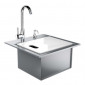 Evier premium avec couvercle et robinet Sunstone inox