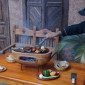 Barbecue de table Aztec ovale 59 x 33 cm - Marron