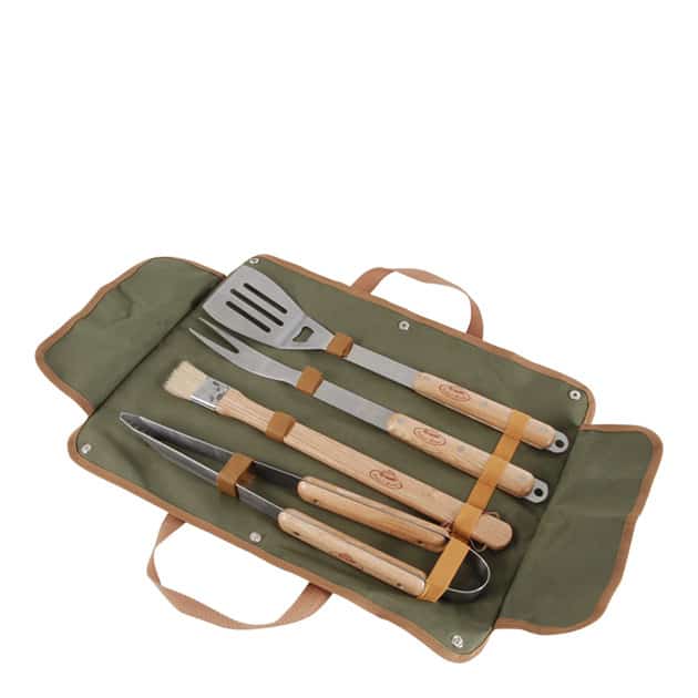 Set de 4 ustensiles pour barbecue Esschert dans étui tissu