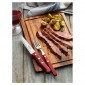 Couteau à steak Rouge lame semi-crénelée 12cm