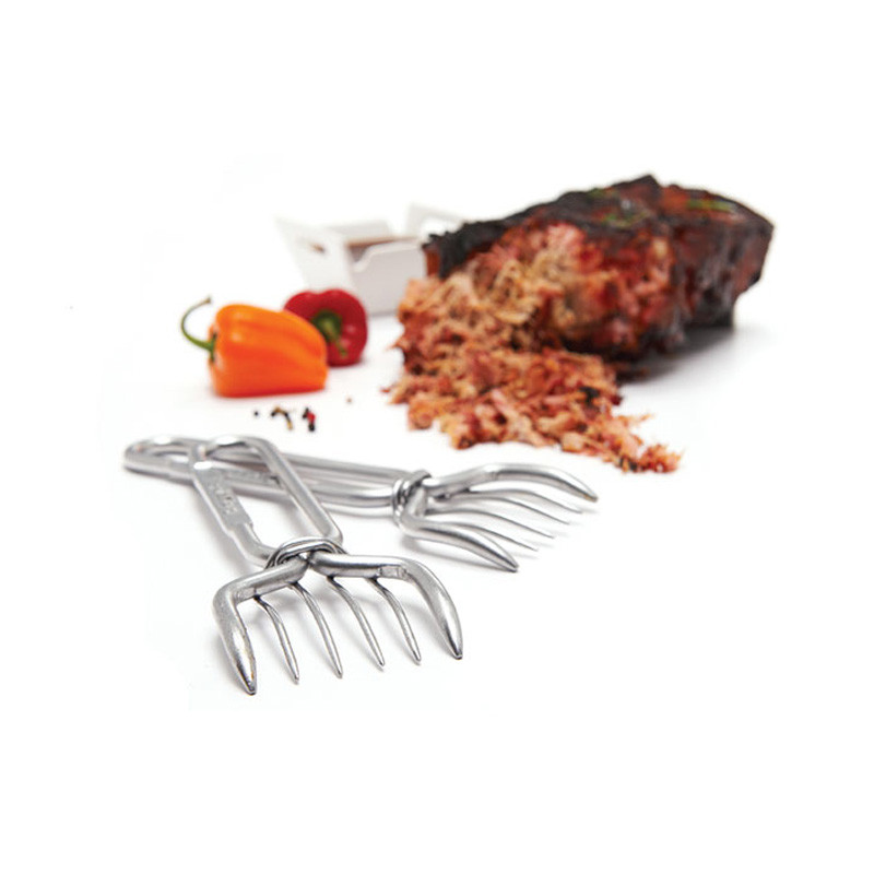 Accessoires de BBQ, fourchettes à BBQ, griffes de broyeur de viande,  résistantes à la chaleur, en acier inoxydable pour hacher la viande avec  manche en bois, 2 pièces - AliExpress