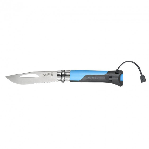 Couteau Outdoor Opinel N°8 Softgrip gris/bleu