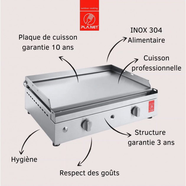 Spatule Coude Inox pour plancha - Planchas ENO et Chariots Bois Ino