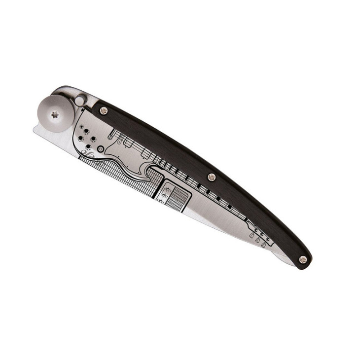 Couteau Deejo Tatoo Rock'n Roll bois ébène 37g