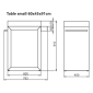 Table multifonction Artiss Graphite tablette granit 60 x 45 x 91 cm