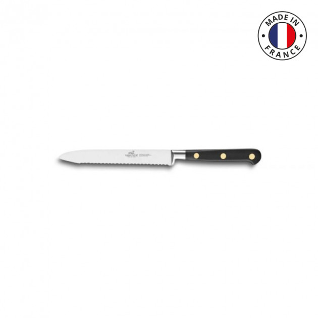Couteau denté Sabatier Ideal laiton noir 12 cm