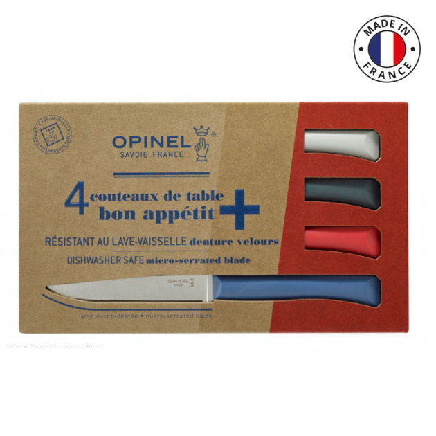 Boite 4 couteaux de table bon appetit primo panache Opinel