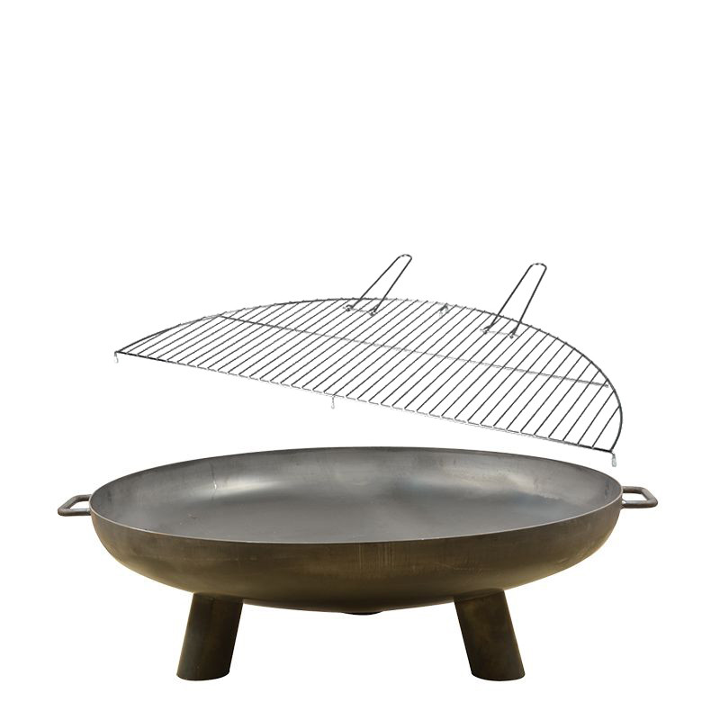 Plaque de cuisson avec grille pour braséro en acier - La Poste