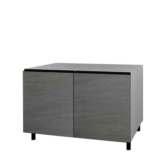 Meuble Bas Pour Plancha 2 Portes Céramique 120 Cm Cuisine D'été Gris Basalte