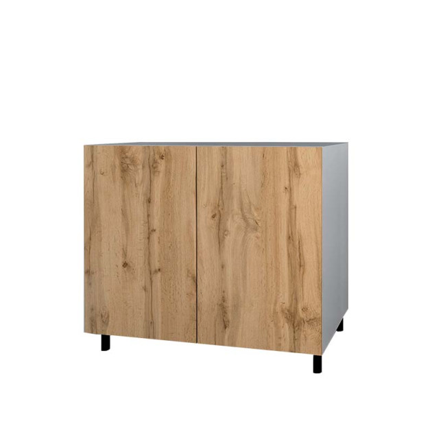 Meuble Bas 2 Portes Hpl 120 Cm Cuisine D'été (6 Coloris Disponibles) Eureka Oak