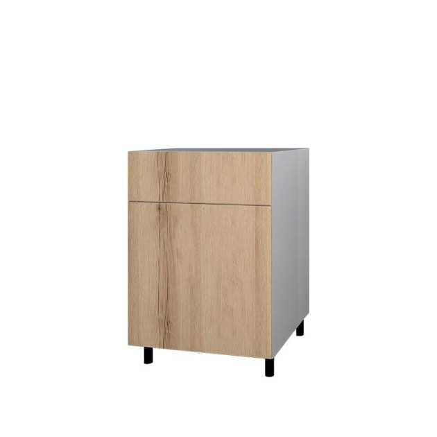 Meuble bas 1 tiroir et 1 porte (fermeture droite) HPL 60 cm Cuisine d'été (6 coloris disponibles)