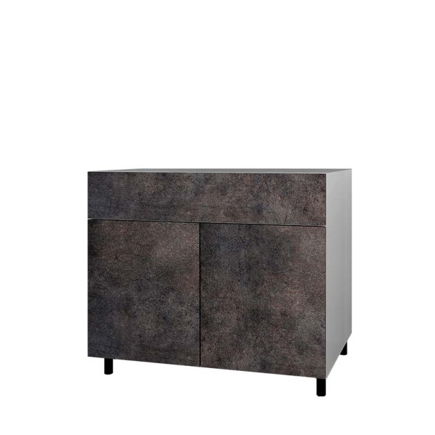 Meuble Bas 2 Tiroirs Et 2 Portes Hpl 120 Cm Cuisine D'été Volcanic