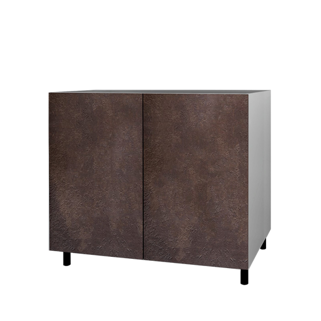 Meuble Bas Sous-évier / Cuisson Hpl 120 Cm Cuisine D'été Bronze Voyage