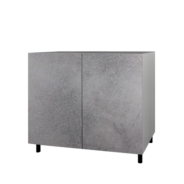 Meuble Bas Sous-évier / Cuisson Hpl 120 Cm Cuisine D'été Gris Copperfield