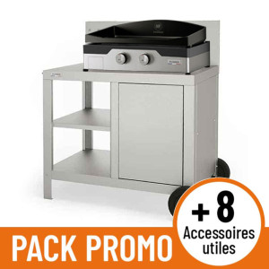 Pack Promo plancha électrique Le Marquier Allure 260 inox sur chariot -  Barbecue & Co