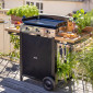 Ensemble plancha gaz Eno Initial 65 inox avec capot sur chariot acier Eno