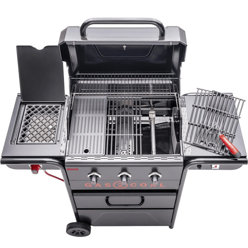 Barbecue gaz et charbon hybride Char Broil Gas2Coal 2.0 3 br leurs