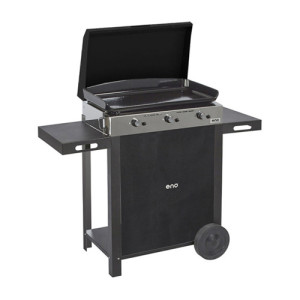 Plancha gaz Eno Initial 65 inox sur chariot + capot