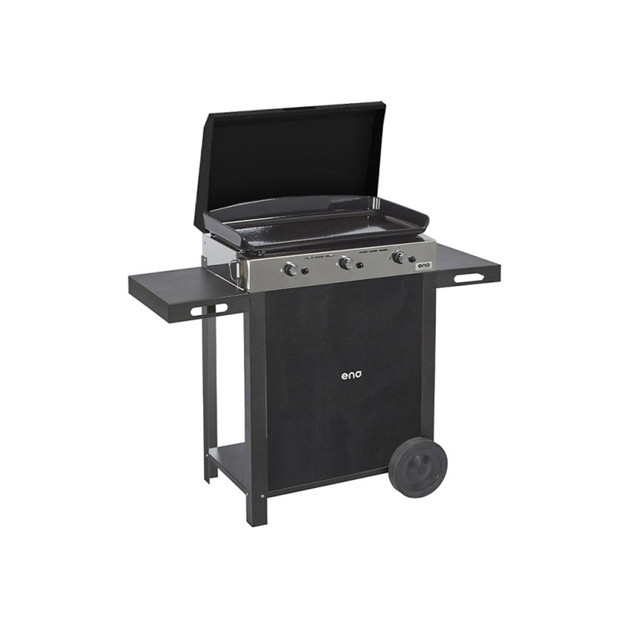 Ensemble plancha gaz Eno Initial 65 inox avec capot sur chariot acier Eno