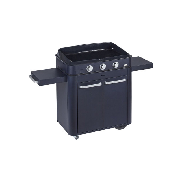 Plancha gaz Enosign 80 Blue Navy sur chariot