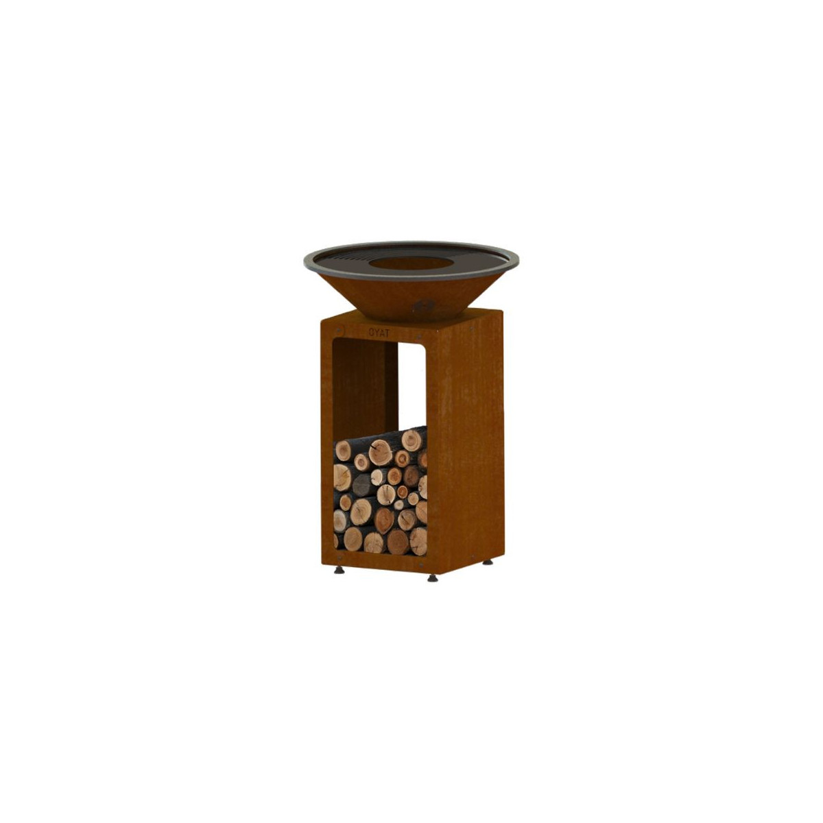 Brasero Plancha En Acier Corten 85 Cm - Barbecue à Bois - Fabriqué En France