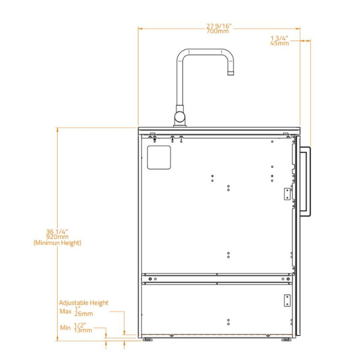 Module cuisine extérieure Brabura évier 90 - perle