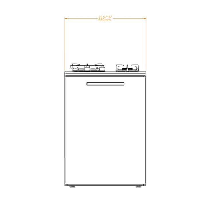 Module cuisine extérieure Brabura 2 brûleurs 60 - perle