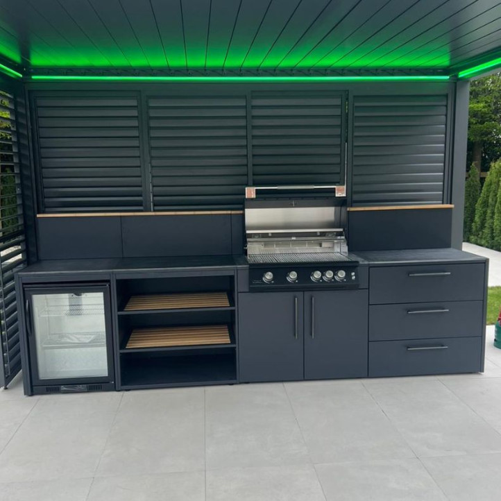 Module cuisine extérieure Brabura angle 90 - noir