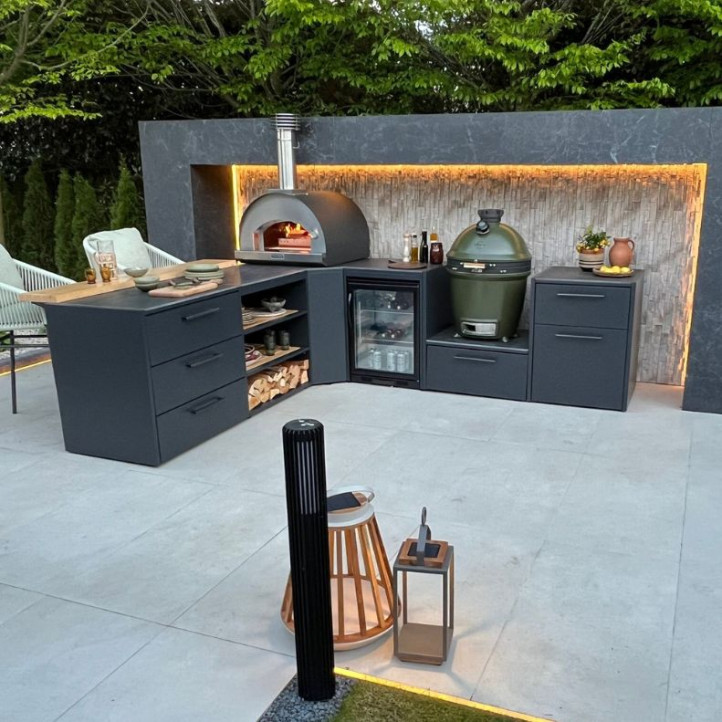 Module cuisine extérieure Brabura angle 90 - noir