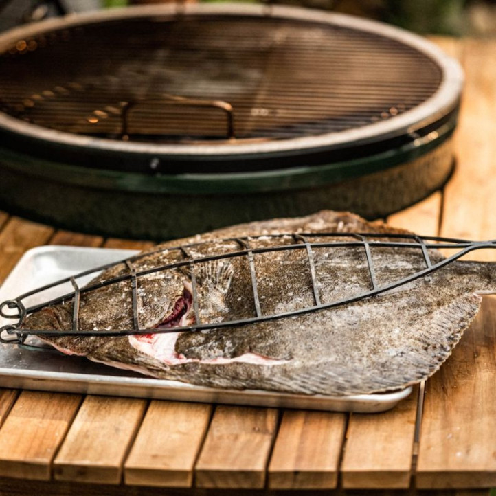 Table Big Green Egg L Eucalyptus sur roulettes