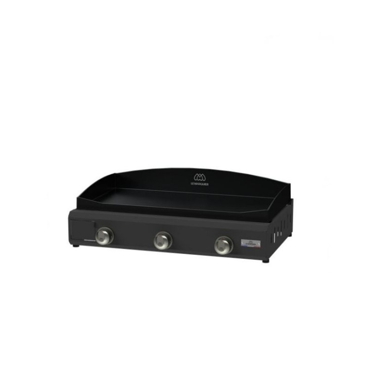 Plancha gaz Le Marquier Amalia Pro 375 acier noir 3 brûleurs 75 x 40
