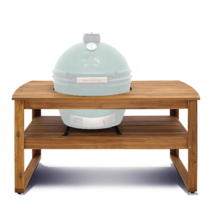 Table Big green egg XL Eucalyptus avec roulettes et berceau
