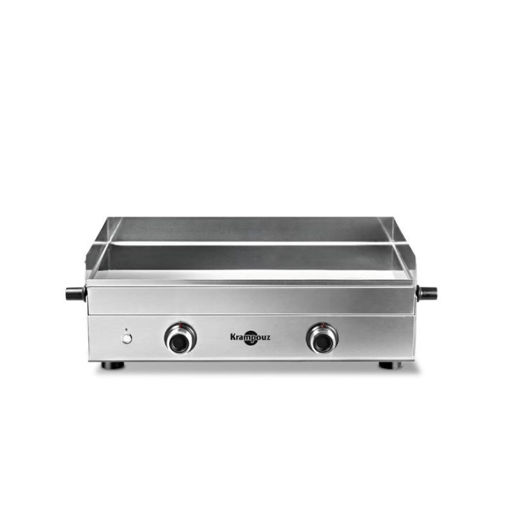 Ensemble Plancha Gaz Krampouz Design Double + Chariot Inox + Capot