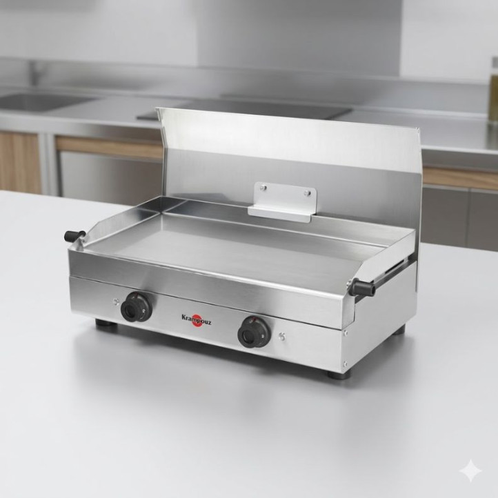 Plancha électrique Krampouz Saveur Double inox + capot