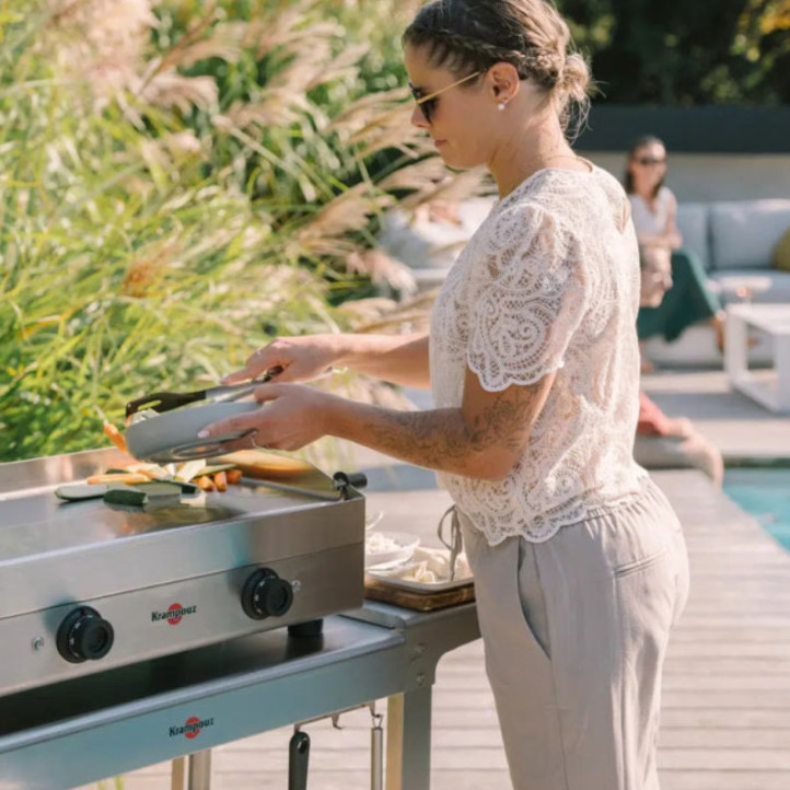Plancha électrique Krampouz Saveur Double inox + capot