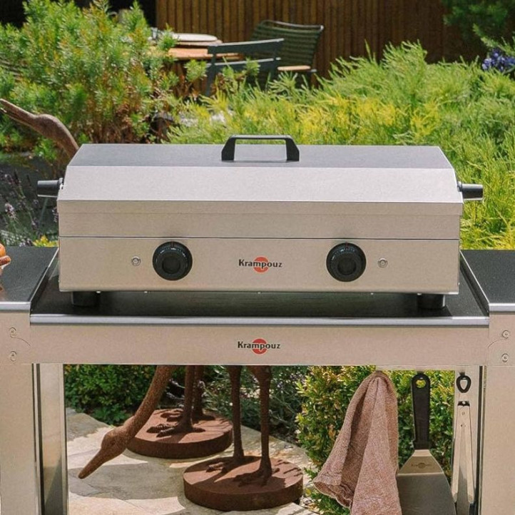 Plancha électrique Krampouz Saveur Double inox + capot