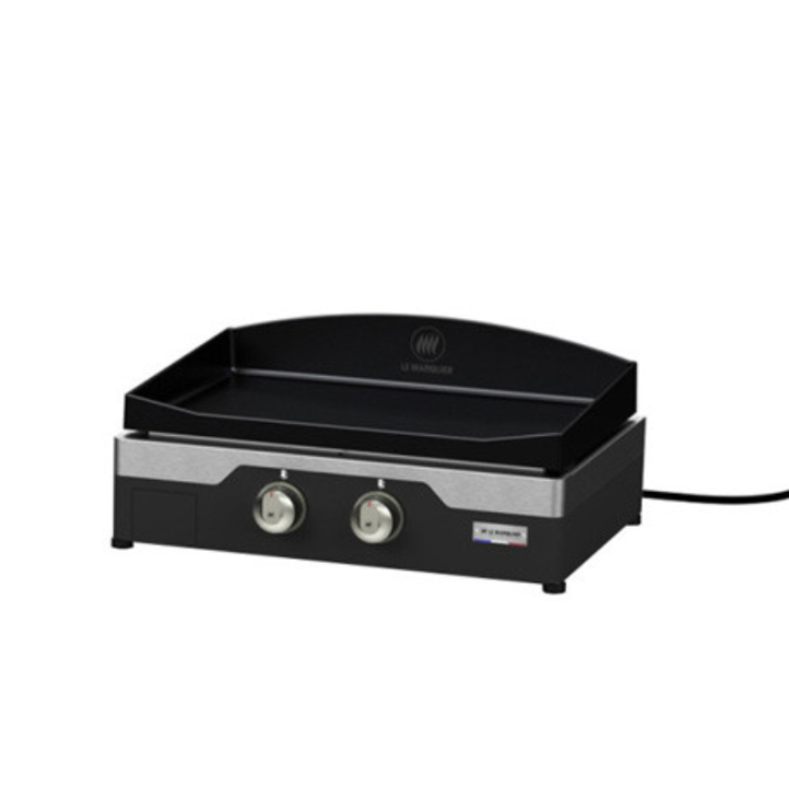 Plancha électrique Le Marquier Allure 260 Duo sur chariot + capot