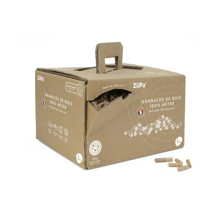 Pellets hêtre ZiiPa 5 kg – combustible bois alimentaire four pizza