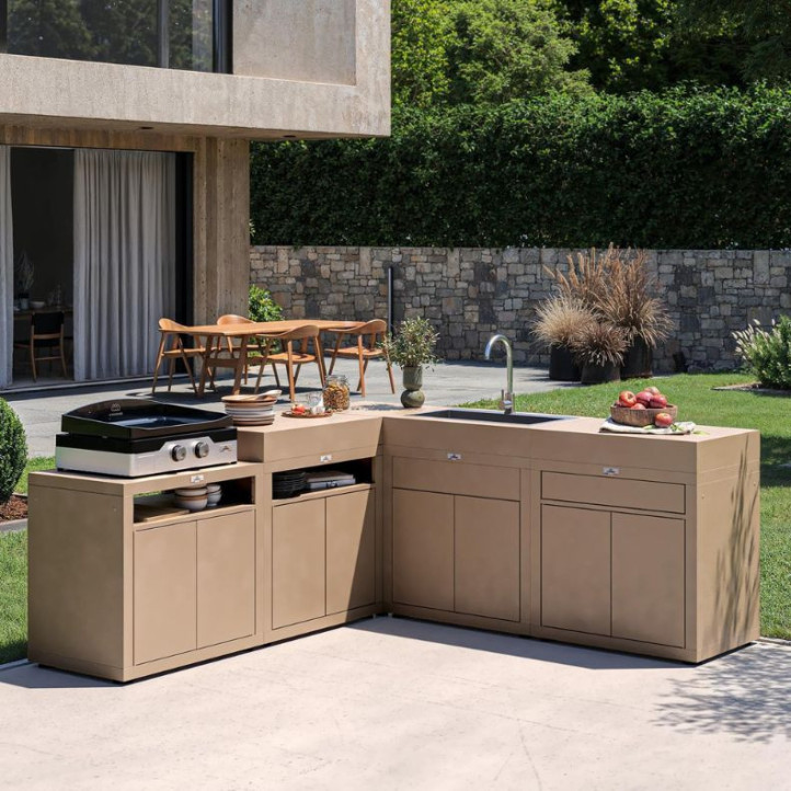 Meuble angle cuisine extérieure Le Marquier taupe 55x55 cm