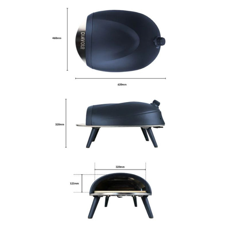 DeliVita Diavolo Bleu – four à pizza gaz portable premium