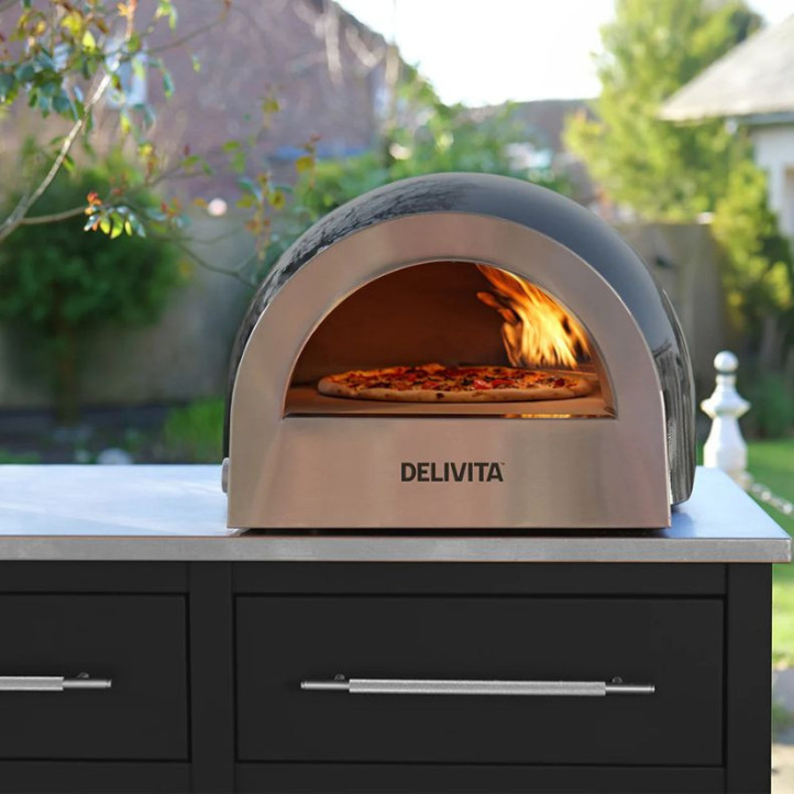 Delivita Flow Black – four à pizza hybride premium