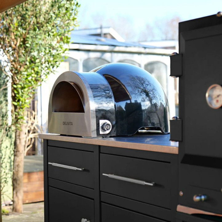 Delivita Flow Black – four à pizza hybride premium