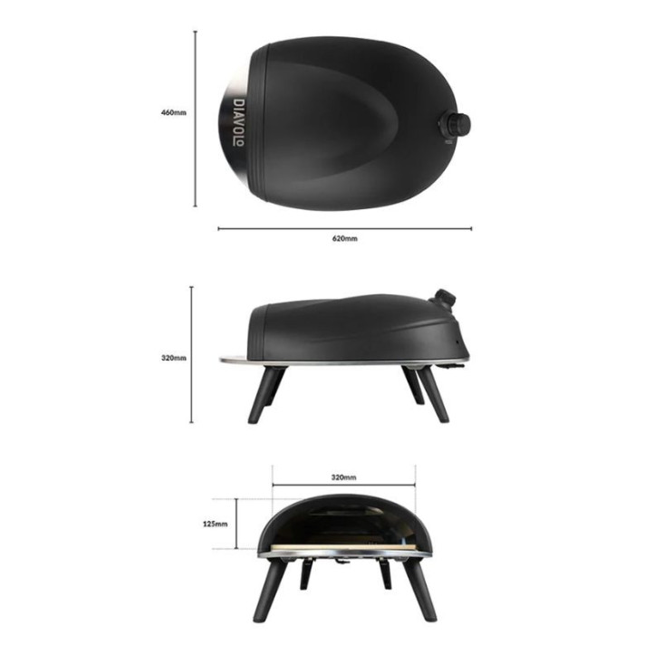 Delivita Flow Black – four à pizza hybride premium