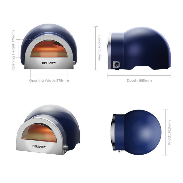 Delivita Flow Bleu – four à pizza hybride premium