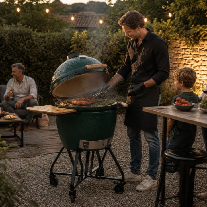 Pack kamado Big Green Egg XL sur chariot + 8 access