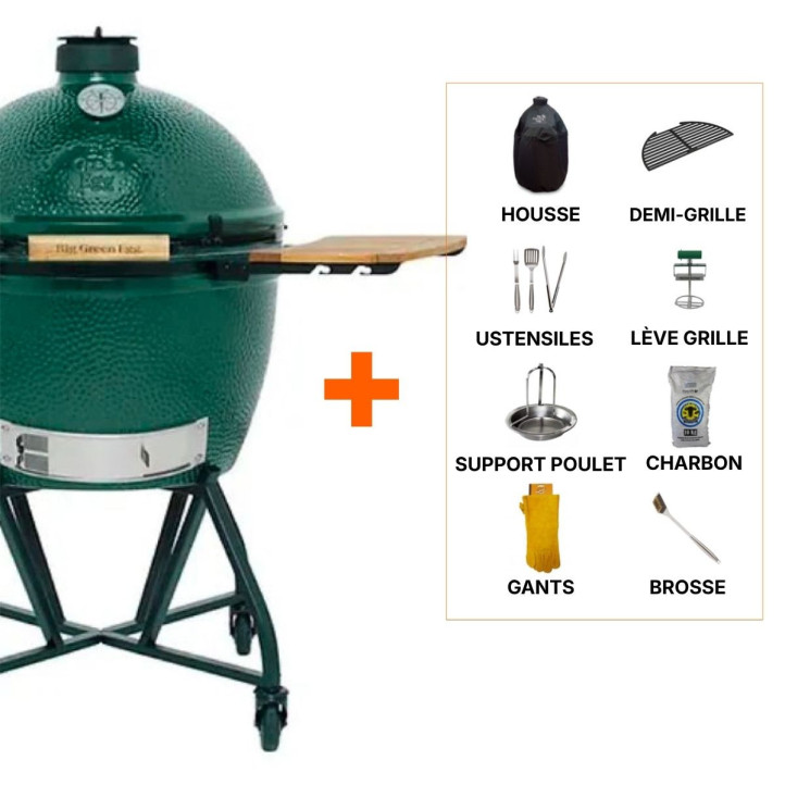 Pack Promo Kamado sur chariot Big Green Egg XL céramique