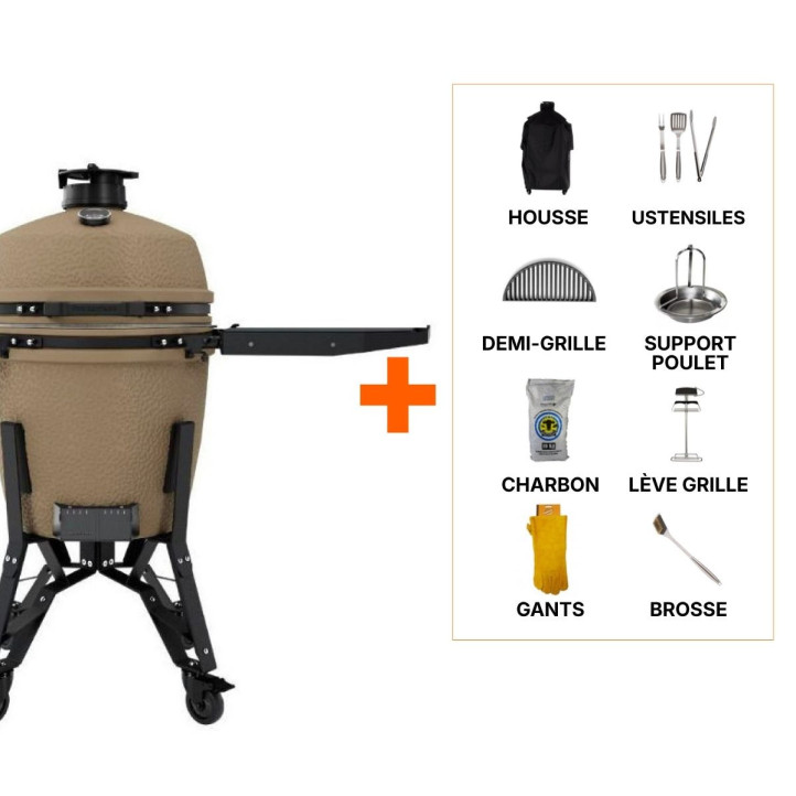 Pack Promo barbecue kamado BSTRD Pro Large couleur sable