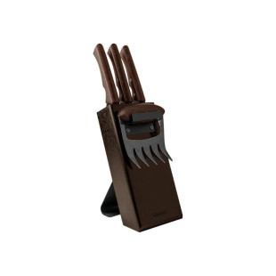 BLOC A COUTEAUX TRAMONTINA BLACK + FOURCHETTE PULLPORK